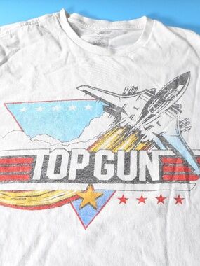 Top Gun Movie Logo Mens XL White Tshirt Cotton Paramount Pictures 2020 Retro